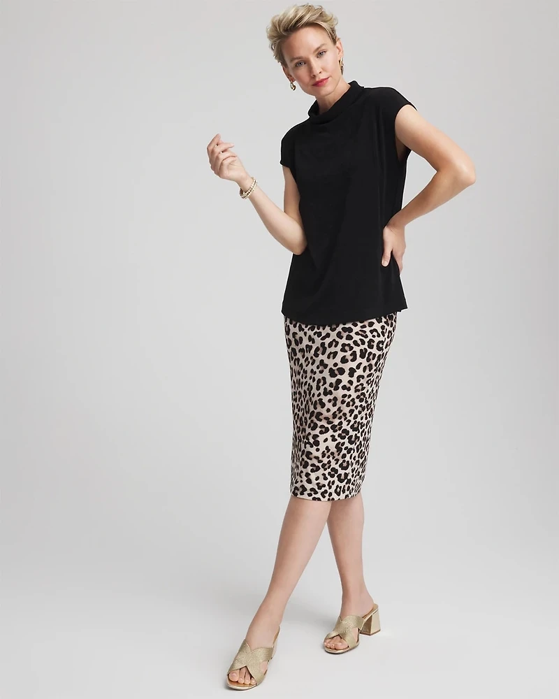 Travelers™ No Tummy Animal-Print Pencil Skirt