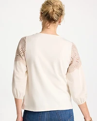 Lace Crochet Sleeve Tee