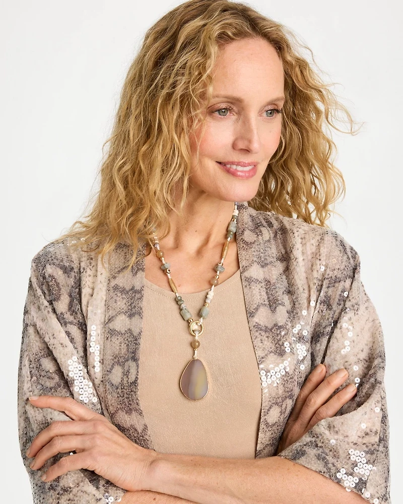 Genuine Stone Y-Necklace