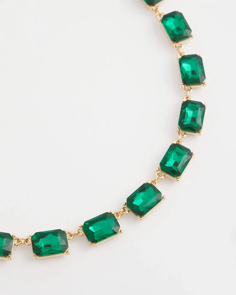 Emerald Cut Short Art Deco Necklace