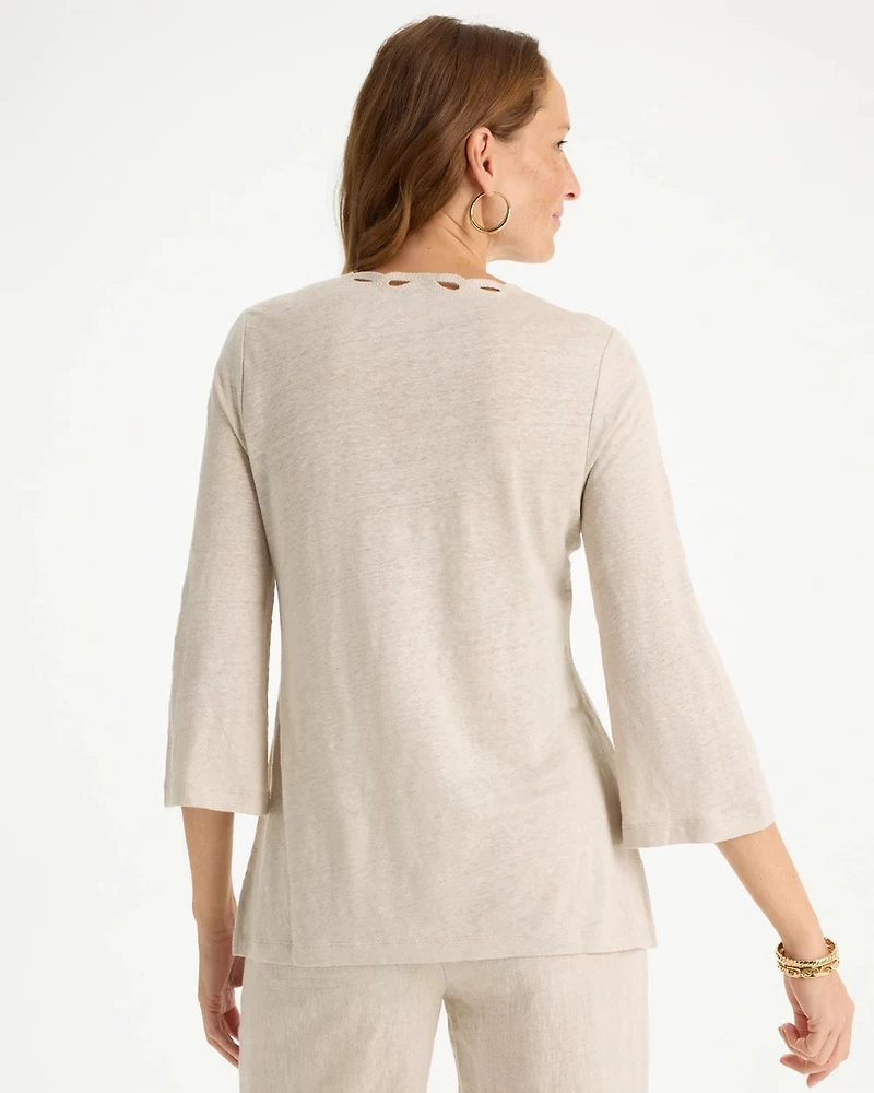 Embroidered Linen Tee
