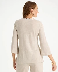 Embroidered Linen Tee