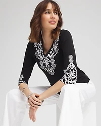 Ikat Pima 3/4 Sleeve Everyday Tee