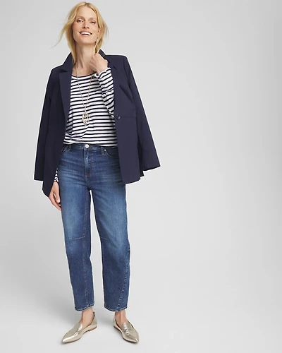 Relaxed Tapered Cropped Jeans