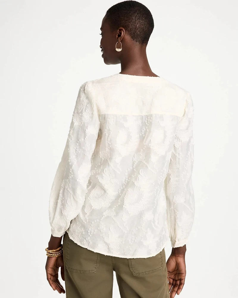 Clip Dot Jacquard Blouse