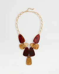 Orange Neutral Resin Bib Necklace