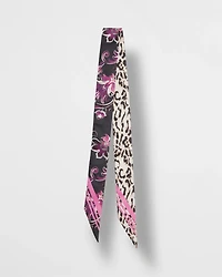 Floral Animal Print Skinny Scarf