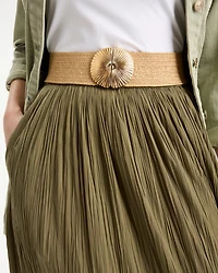 Golden Fan Buckle Stretch Belt