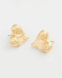 Golden Heart Stud Earrings