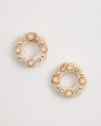 Embellished Neutral Stud Earrings