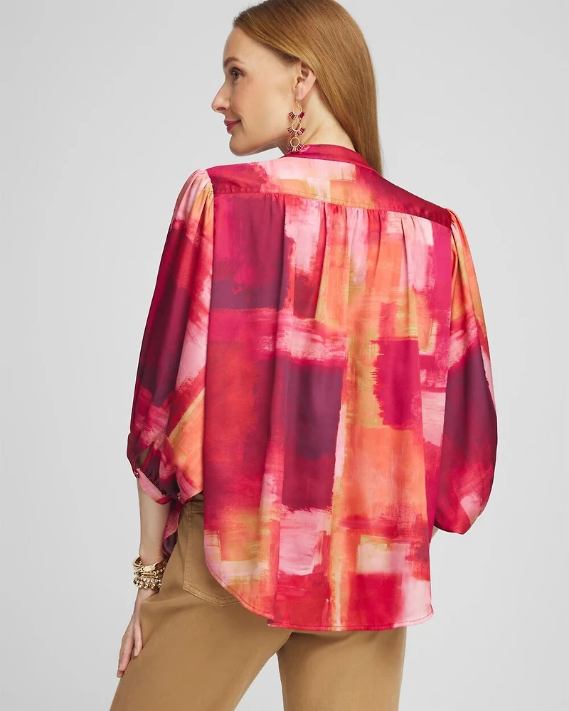 Satin Dolman Sleeve Shirt