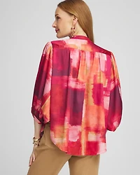 Satin Dolman Sleeve Shirt