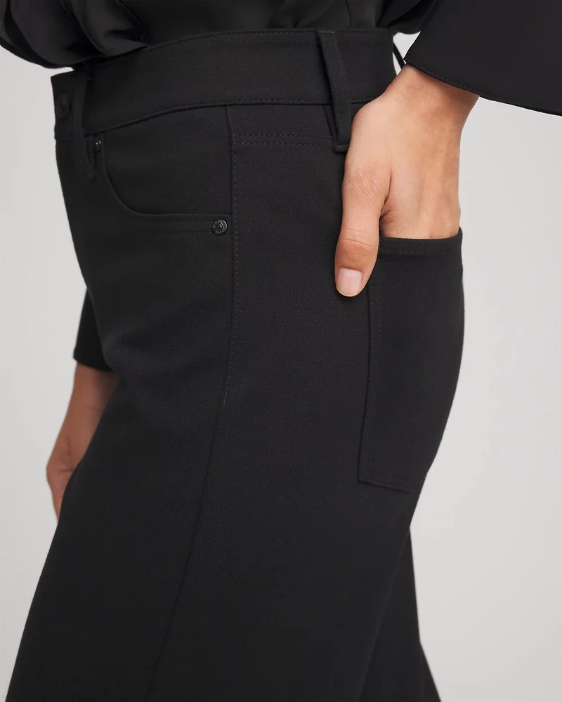 Five-Pocket Wide-Leg Ponte Pants