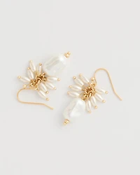Pearl Cluster Drop Earrings