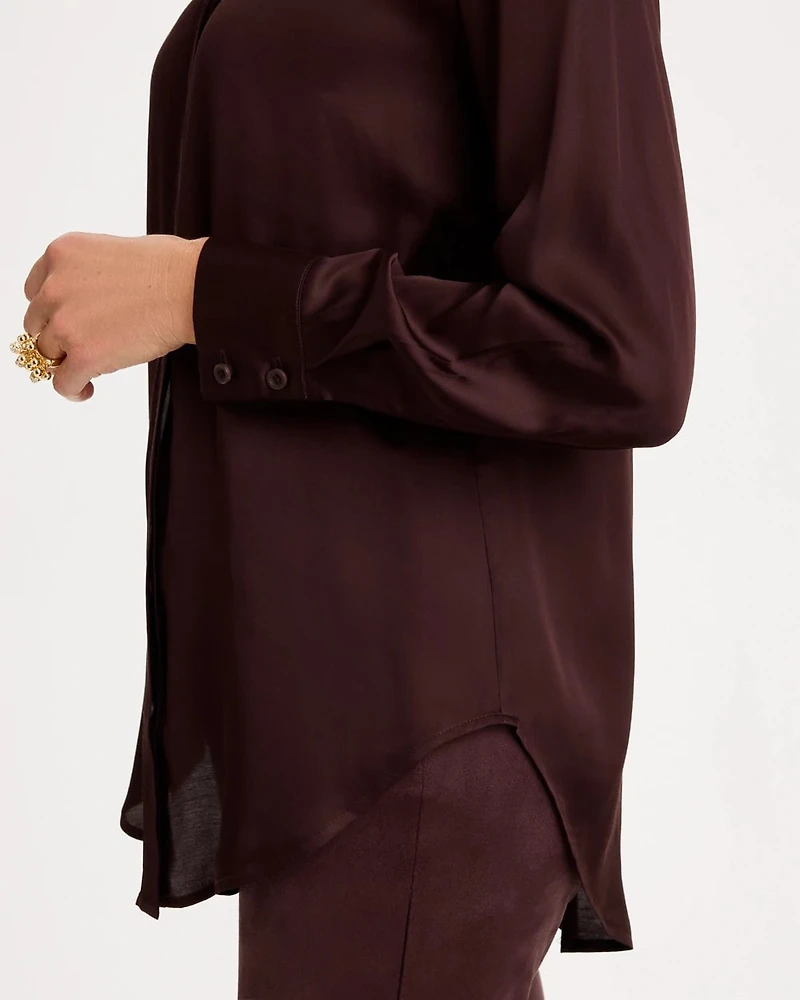 Satin Y-Neck Tunic