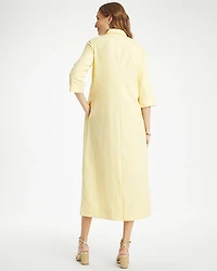 Embellished Linen-Cotton Shirtdress