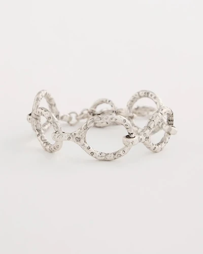 Silvertone Open Link Toggle Bracelet