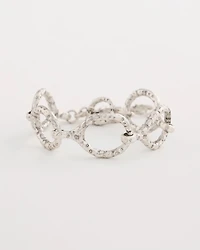 Silvertone Open Link Toggle Bracelet