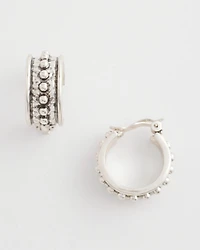 Textured Antique-Style Clip-On Hoop Earrings