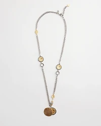 Mixed Metal Coin Pendant Necklace