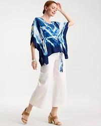 Chevron Tie-Front Poncho