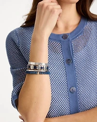 Navy Round Stretch Bracelet