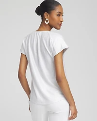 Linen Stretch Metallic Tee