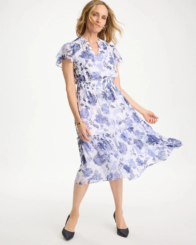 Floral Smocked Waist Dress