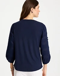 Pintuck Puff Sleeve Tee