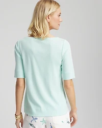 Pima Cotton Bateau-Neck Tee