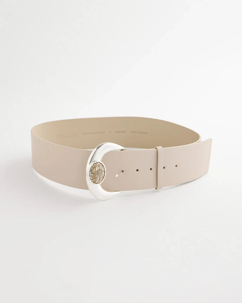 Wide Leather Trouser Belt