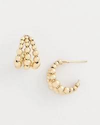 Gold Beaded Mini Hoop Earrings
