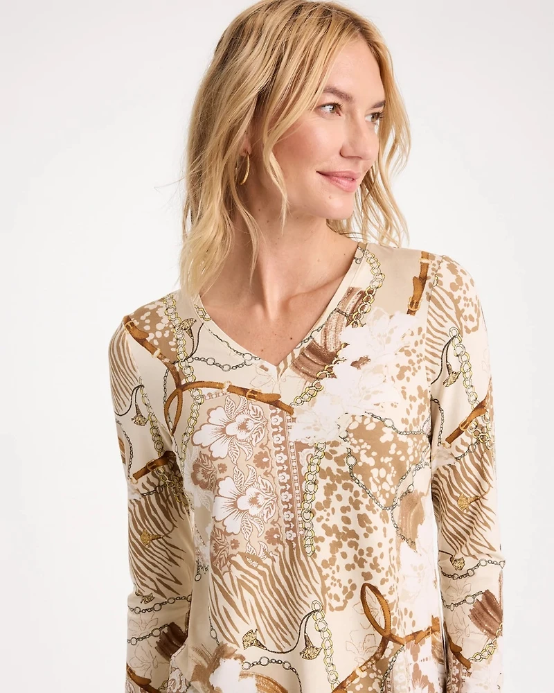 Neutral Touch of Cool™ V-Neck Layering Tee