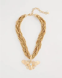 Beaded Bee Pendant Necklace