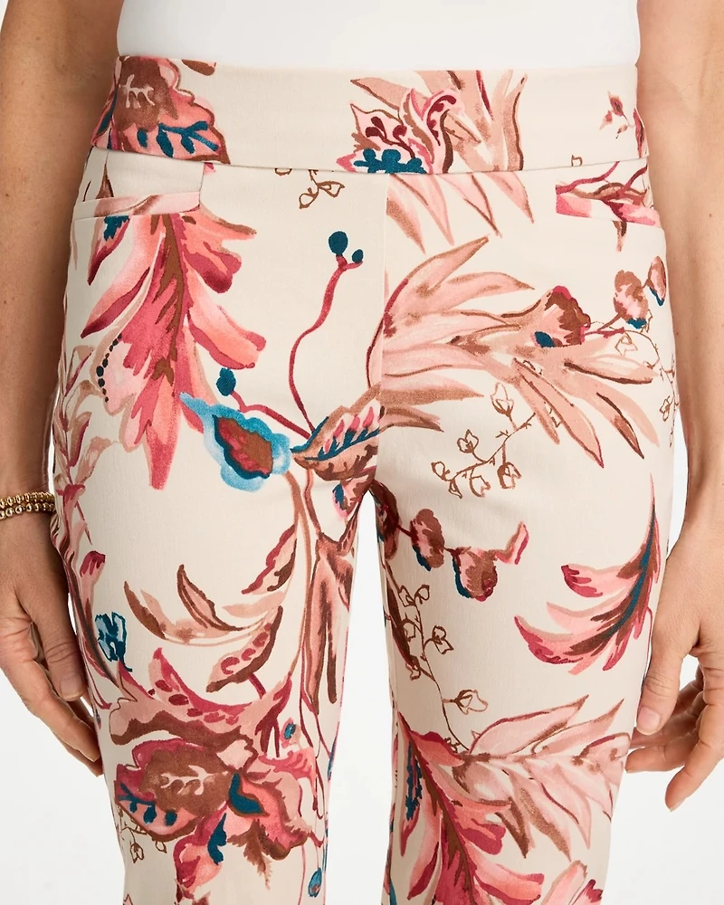 Printed Brigitte™ Slim Pull-On Ankle Pants
