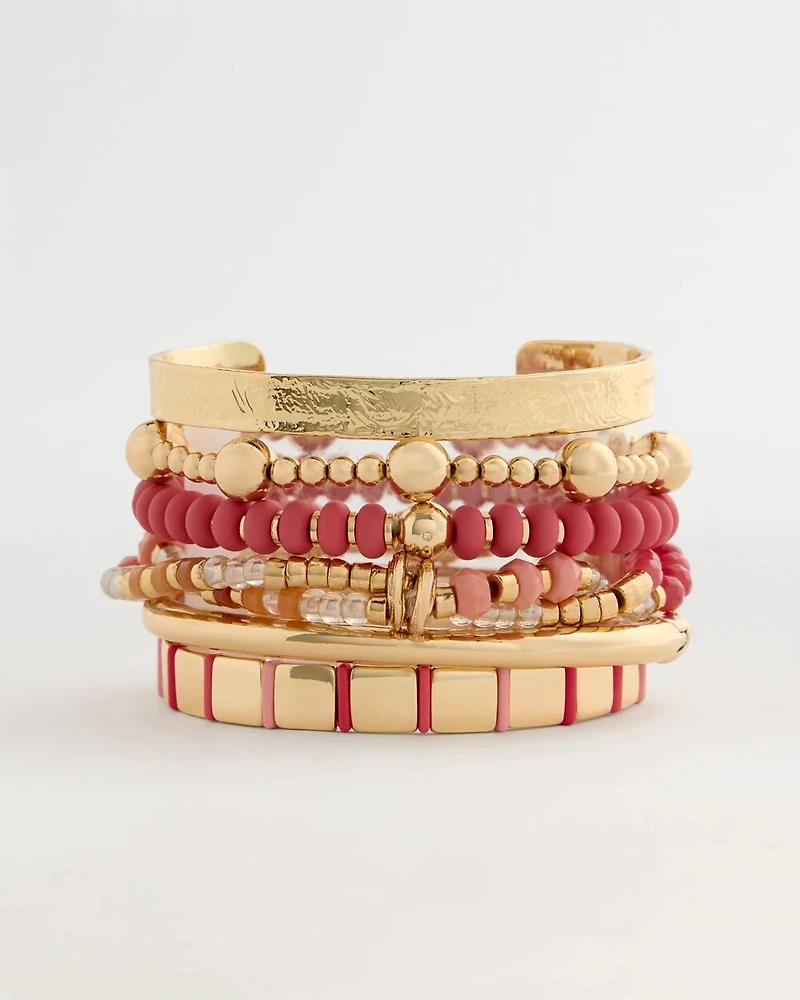 Coral Inspired Round Stretch Bracelet