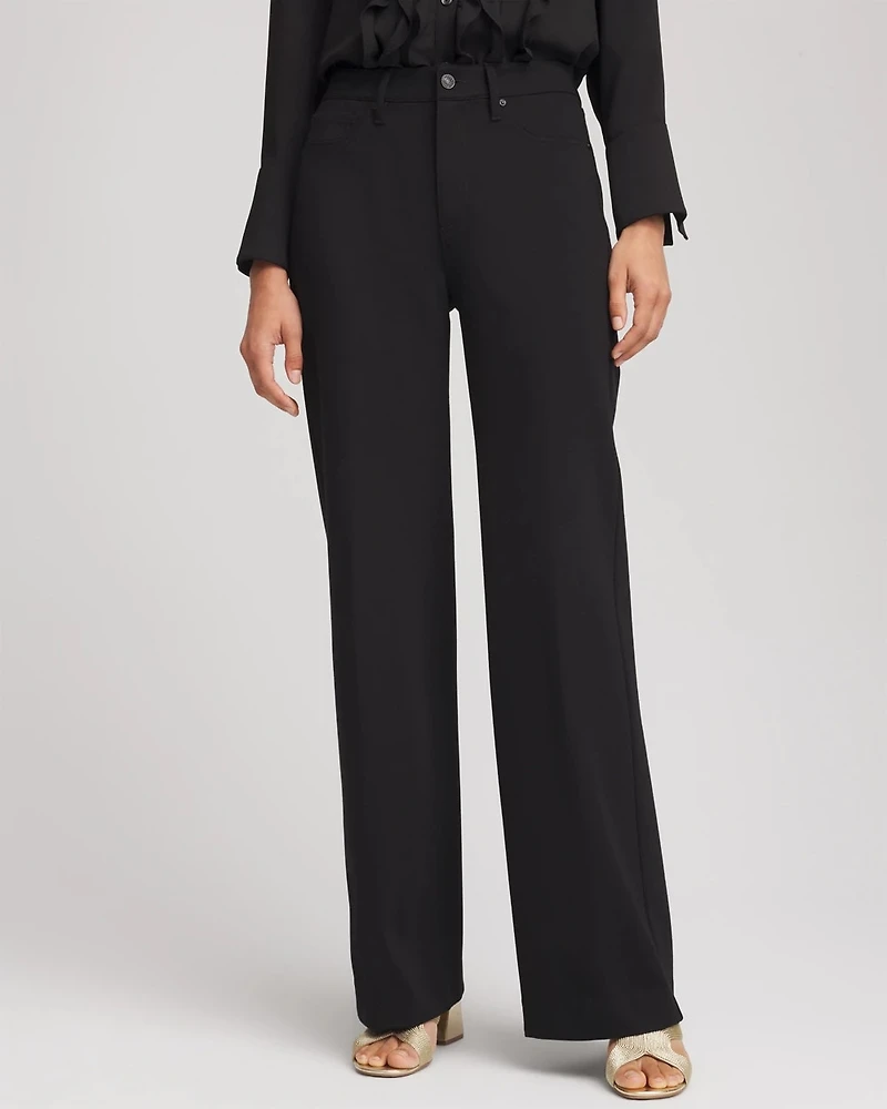 Five-Pocket Wide-Leg Ponte Pants