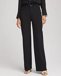 Five-Pocket Wide-Leg Ponte Pants
