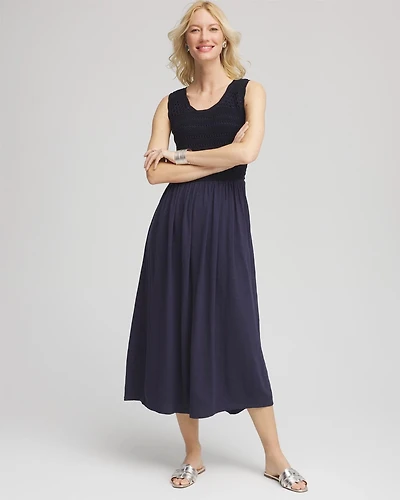 Crochet-Bodice Maxi Dress