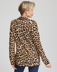 Animal Print Sweater Blazer