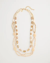 Resin Wood Double Strand Necklace