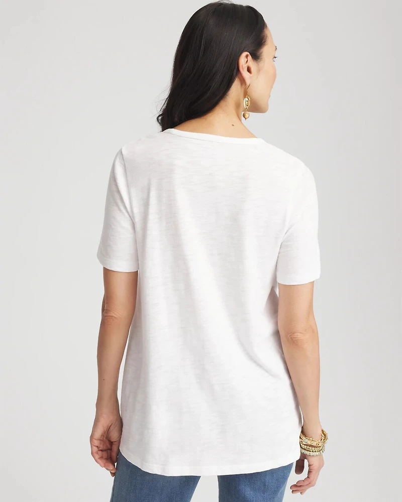Cotton Slub V-Neck Tee