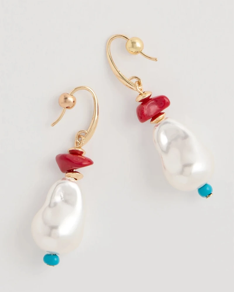 Beaded Linear Drop Earrings