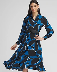 Pleated Tiered Shirt Dress