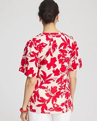 Floral Linen Popover Shirt