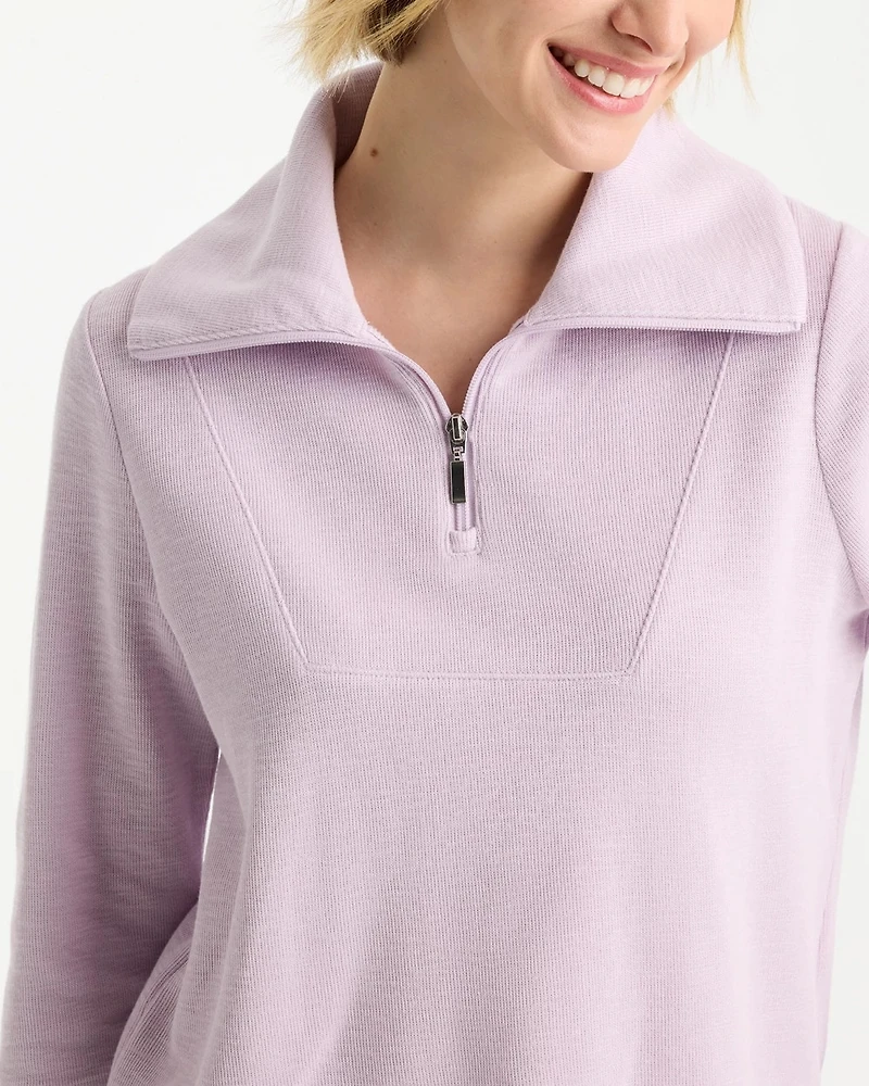 Zenergy® Beach Slub Half-Zip Pullover Top