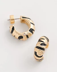 Tiger Beaded Hoop Earrings