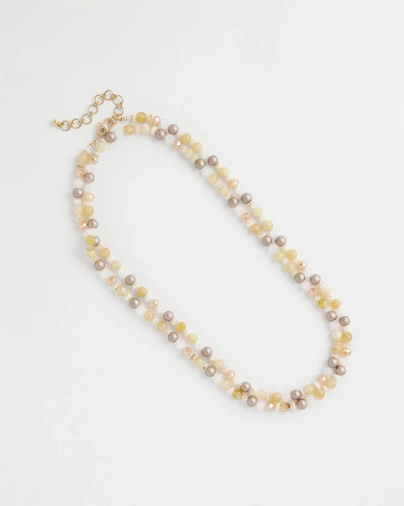 Neutral Long Layering Necklace