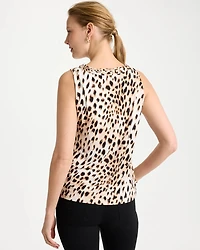Animal Print Jersey Satin Tank Top