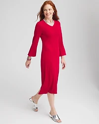 Travelers™ High V-Neck Bell Sleeve Dress